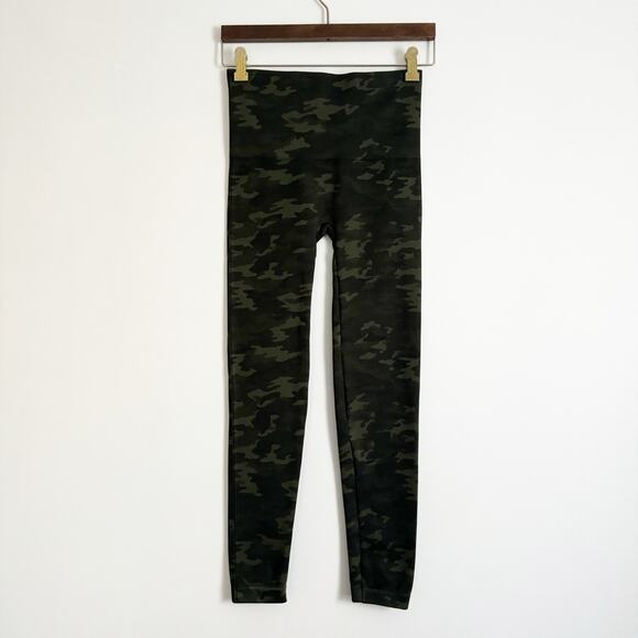 SPANX Look At Me Now Seamless High Waist Leggings Green Camo Large L - Picture 7 of 9